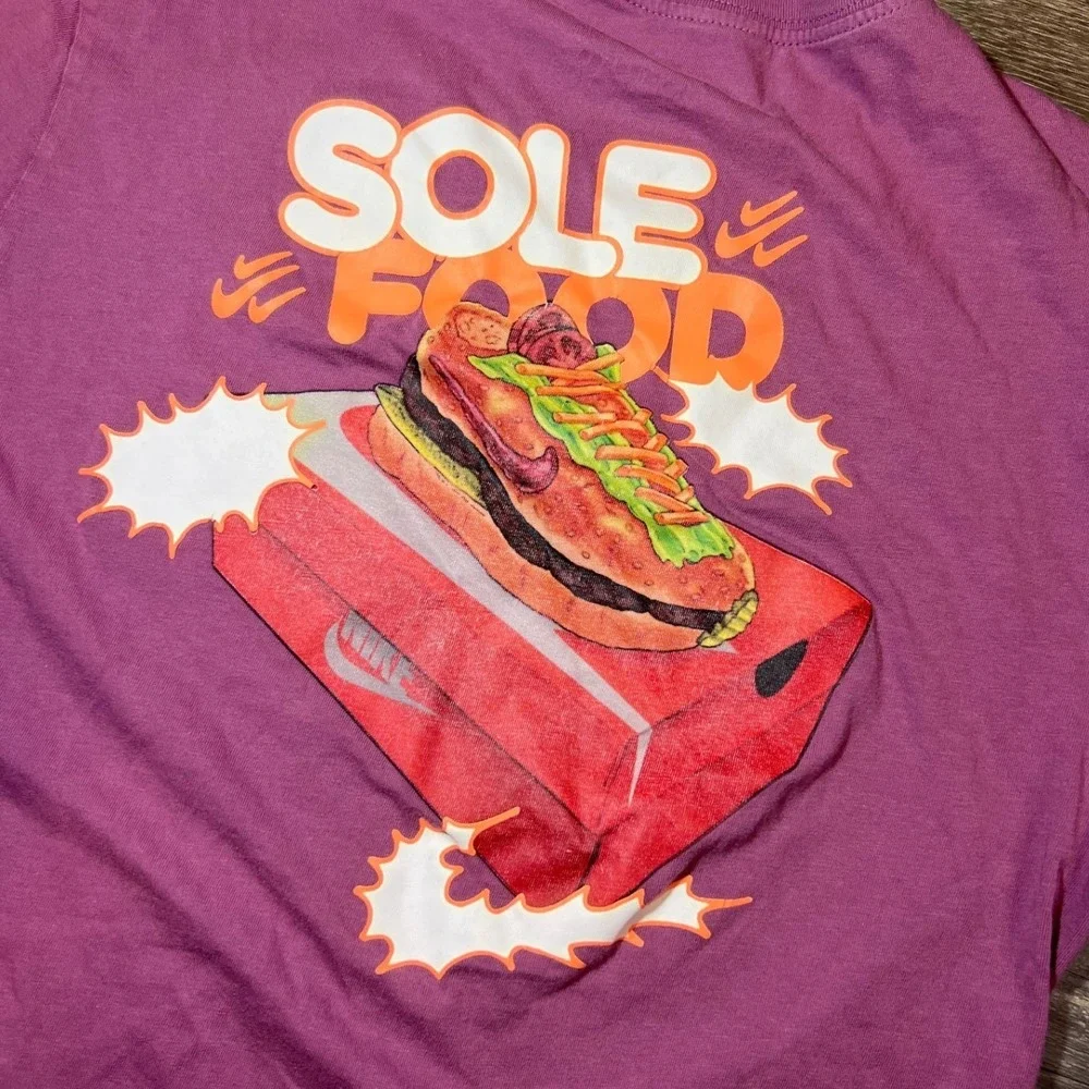 Nike Sole Food Graphic Tee Burger Box Pink‎ Streetwear T-Shirt Size Small